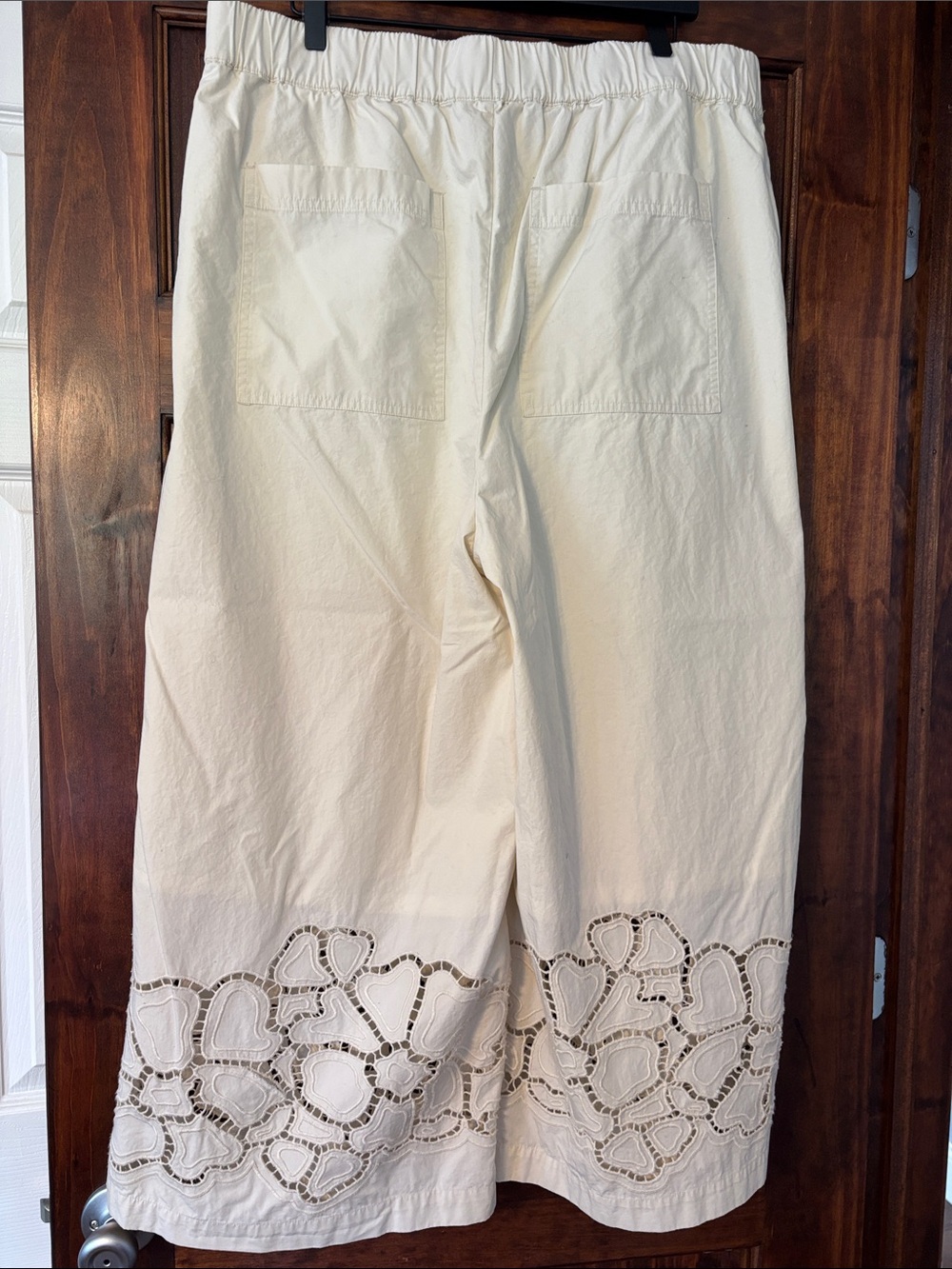 Banana Republic Pull On Wide-Leg Ankle Pants with Embroidered Poplin XL - Picture 6 of 8